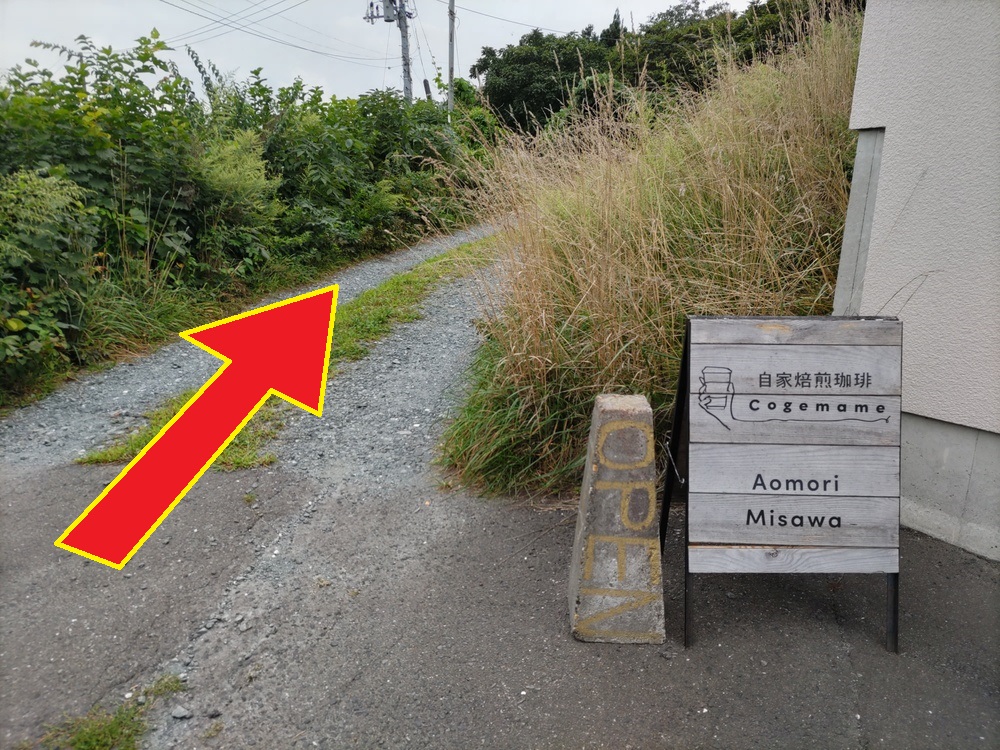 看板の左脇を進みます